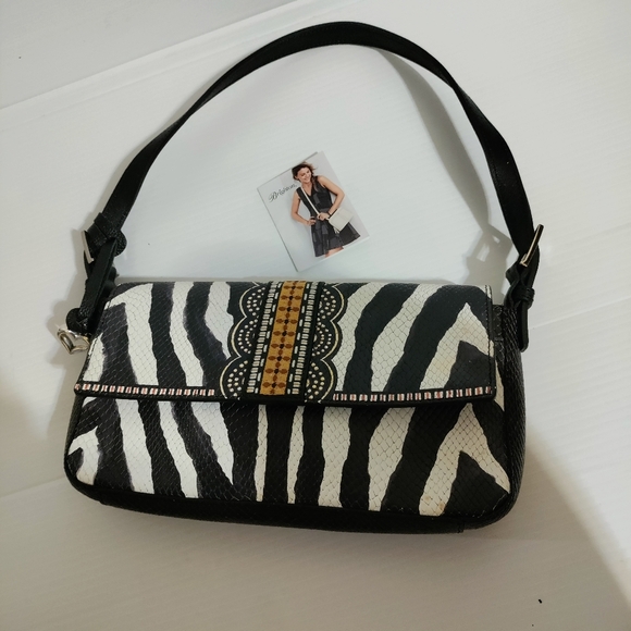 BRIGHTON AFRICA STORIES TARINA ZEBRA PRINT SNAKE EMBOSSED CELL PHONE HAN… - Picture 1 of 12